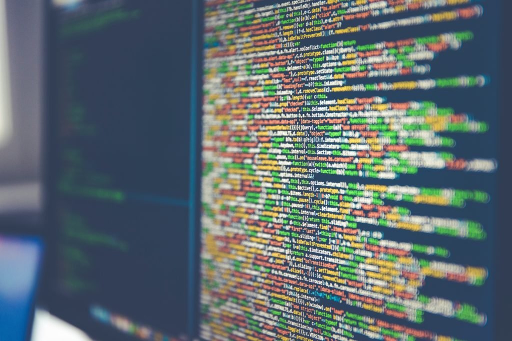 computer code on screen